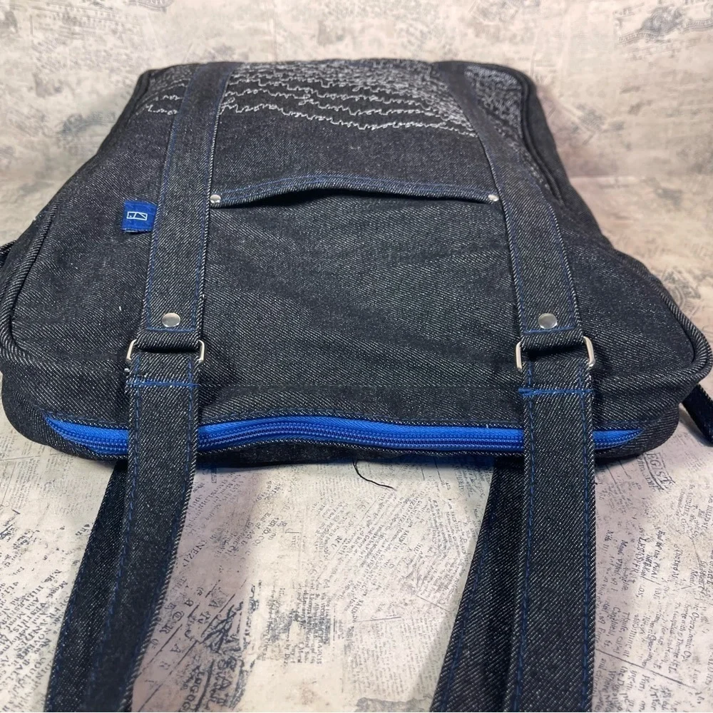 Matt Murphy Designs Black Denim tote Bag Embroidery RARE